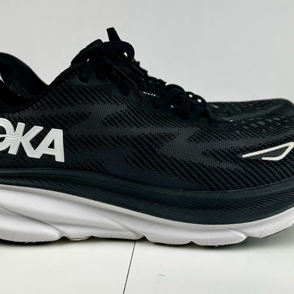 Hoka Black and White Athletic Shoes
